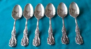 Set Of 6 Reed & Barton Francis I Sterling Teaspoons Old Mark And H