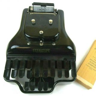 Antique Stenotype Stenograph Master Model 3 Shorthand Typing Machine With Case