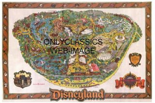1983 Disneyland California Map 8x12 Photo Poster Amusement Park Walt Disney