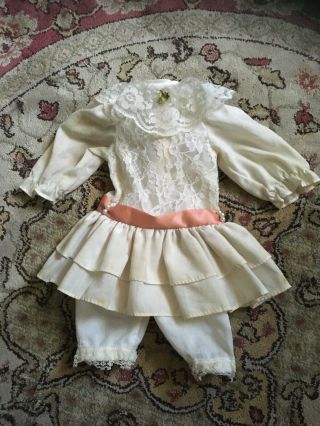 Sd 1/3 Bjd Off White Vintage Style 2 Pc Victorian Outfit Dress Bloomers