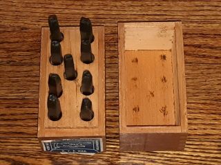 Greenfield Steel Punches N Y S Wks Numbers 0 - 8 Antique 3/16 Hand Made Usa Tool
