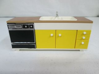 Vintage TOMY Doll House Kitchen Sink with Dishwasher Complete 2