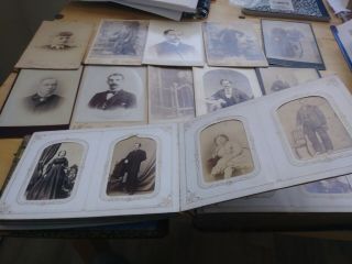 70 Antique Civil War Cdv And Cabinet Cards: 1860s - 1890s With 1860s Photo Album