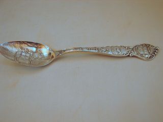Old Colorado Burro Sterling Silver Souvenir Spoon,  C,  Ornate 6in,  1900