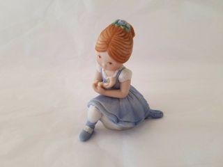 Holly Hobbie Vintage 1979 Ballerina Blue Miniature Figurine Ceramic Bisque