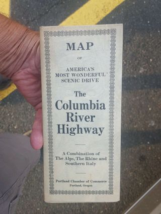 Rare 1915 Columbia River Highway Portland Oregon Antique Tourist Map Brochure