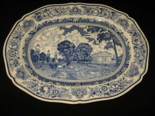 Antique Yale College Haven Ct Large Wedgwood England Platter 2 Statehouse
