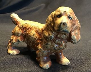 Vintage (hubley?) Cast Iron Cocker Spaniel Dog Paperweight