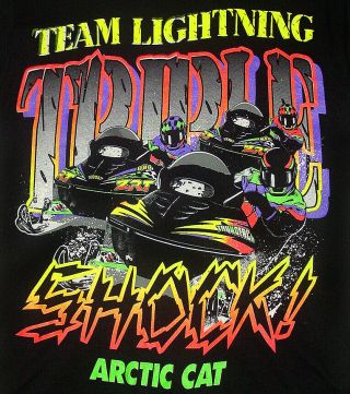 Vintage 1990s Snowmobile T Shirt M Arctic Cat Racing Team Zrt 800 600 Thundercat