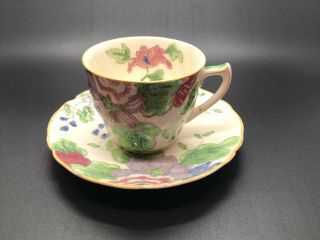 Vintage Royal Doulton Dunbar Tea Cup & Saucer Set Floral D5508