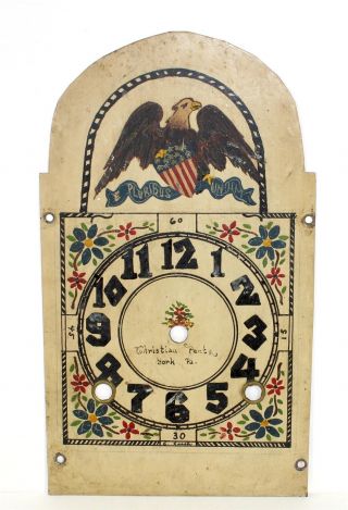 Antique Style Painted Metal Clock Dial - 5 - 3/4 " X 9 - 7/8 " - Mc33