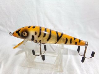 Vintage Heddon Tiger Fishing Lure 4 1/8 " Tgrstrp