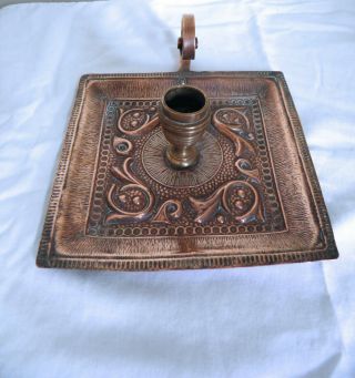 Arts And Crafts Decorative Style Copper Chambersick Candlestick