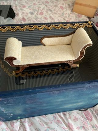Vintage Bespaq Miniature Victorian Fainting Couch Dollhouse Furniture 1/12