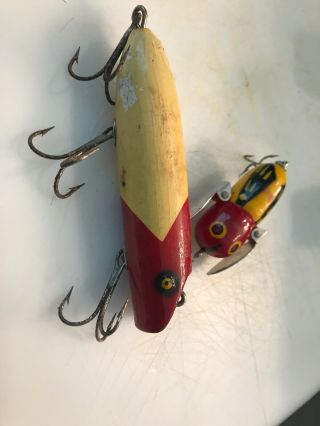 Vintage 2 Fishing Lures One Wooden South Bend
