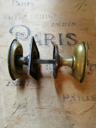 One Odd Old Brass Vintage Door Handles Shabby