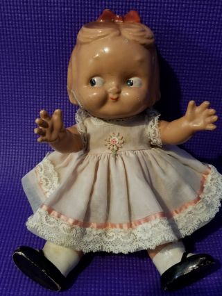Vintage 1948 Campbell Kid Doll By Horseman With Molded Hair And Bow