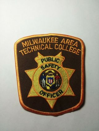 Milwaukee Area Technical College Public Safety Wisconsin Police Sheriff Patch T1