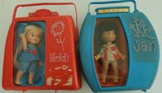 Vintage Remco Jan & Heidi Pocketbook Dolls