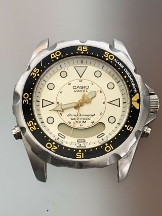 Casio AD - 520 388 Module 1302 100M Men ' s Diver Alarm Chronograph Digital Watch 2