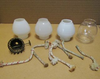 Vintage Pixie Kelly Nursery Oil Lamp Glass Chimney X 3,  Other Parts
