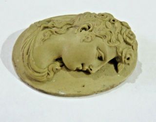 ANTIQUE VICTORIAN CARVED LAVA CAMEO PANEL FOR RE - MOUNTING JEWELLERY GRAND TOUR 2