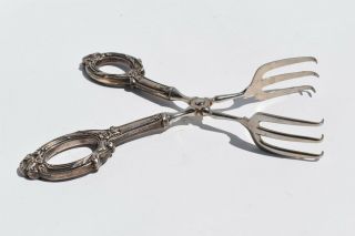 Antique Ornate Sterling Silver Hnadle Ice Cube Tong Or Asparagus Server??