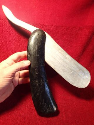 One - Of - A - Kind Large Vintage Handmade Wooden Advertising ? Straight Razor
