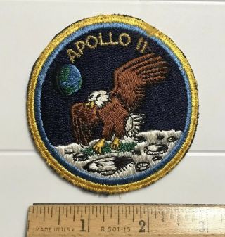 Nasa Apollo 11 Lunar Mission Bald Eagle Moon Round Embroidered Souvenir Patch