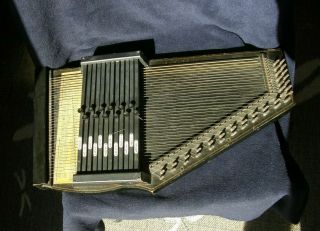 Vintage Autoharp Antique Black Wood 36 Strings 12 Chord Autoharp - Zither - Lap Harp