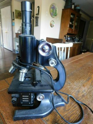 Spencer Buffalo N.  Y.  American Optical Microscope W/ 3 Objectives