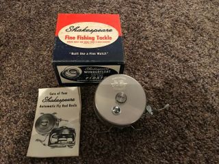Vintage Shakespeare 1826 Tru Art Automatic Fly Reel & Directions