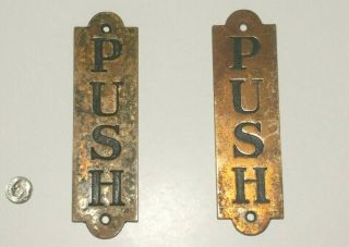 One Vintage Antique Door Push Plate Copper
