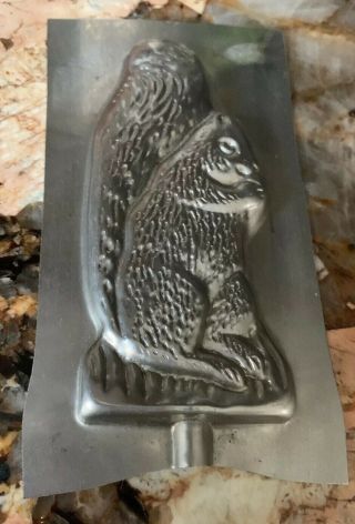 Vintage Antique Squirrel Tin Candy Lollipop Or Chocolate Mold