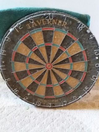 Vintage English Dart Board Made In England Antique
