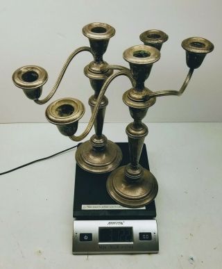 Gorham Weighted Sterling Silver Candelabra Candle Holders 1700 Grams.