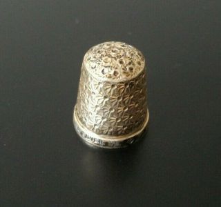 Henry Griffiths & Sons Sterling Silver Gilt Thimble Stamped Hg & S 14