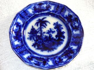 2 Antique Flow Blue China KYBER Plates by Adams 3