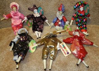 Sugar Loaf Harlequin Mardi Gras Jester 10 " Doll Choose Message Us
