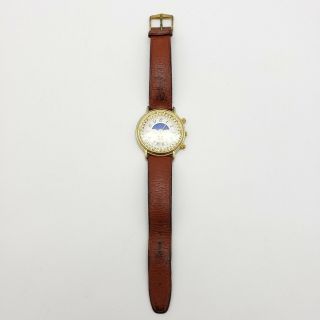 Timex Moon Phase Perpetual Calendar Watch Date Gold Tone 2
