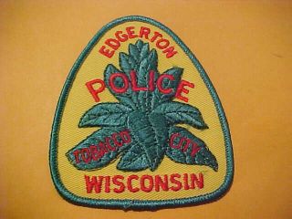 Edgerton Wisconsin Police Patch Shoulder Size