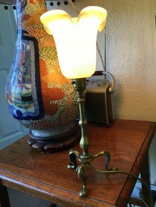 Old Antique Art Nouveau Brass Railway Carriage Pullman Table Lamp
