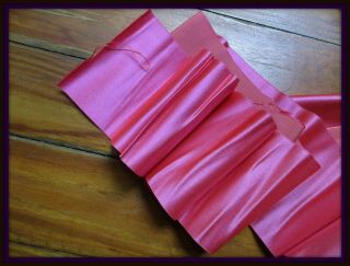Exquisite Antique Victorian French Silk Satin Taffeta Ribon Trim Iridescent Pink