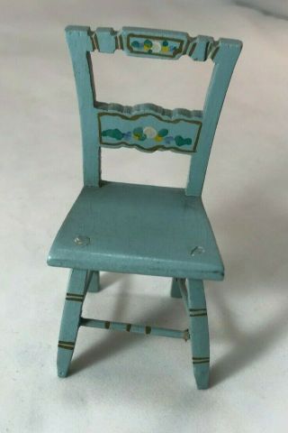 Tynietoy French Chair In Blue With Hand Painted Flowers