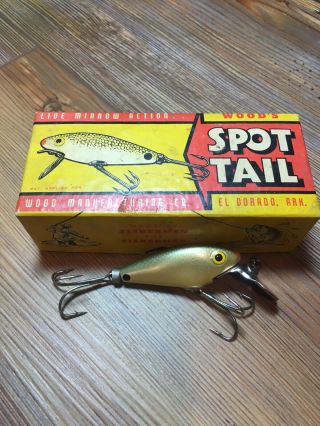 Vintage Fishing Lure Wood’s Spot Tail W/box Great Shape Old Bait