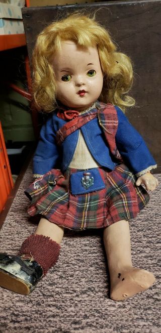 Vintage Canadian Reliable Scottish Doll 14 1/2 Tall