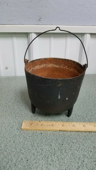 Antique?? Cast Iron Bean Pot 3 Legged 5 " Tall