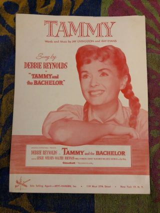 Tammy & The Bachelor 1956 Vintage Sheet Music Debbie Reynolds Piano Vocals