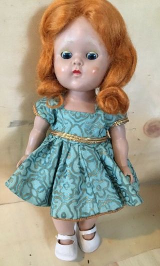 Vogue Ginny Doll Vintage Red Hair Blue Gold Dress Shoes