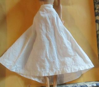 Vintage Barbie 11.  5 Clone Size " White Cotton Slip / Skirt B "
